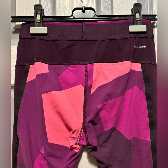 Reebok Leggings, Compression, Geometric, Pink & Purple, 7/8 - Picture 6 of 9